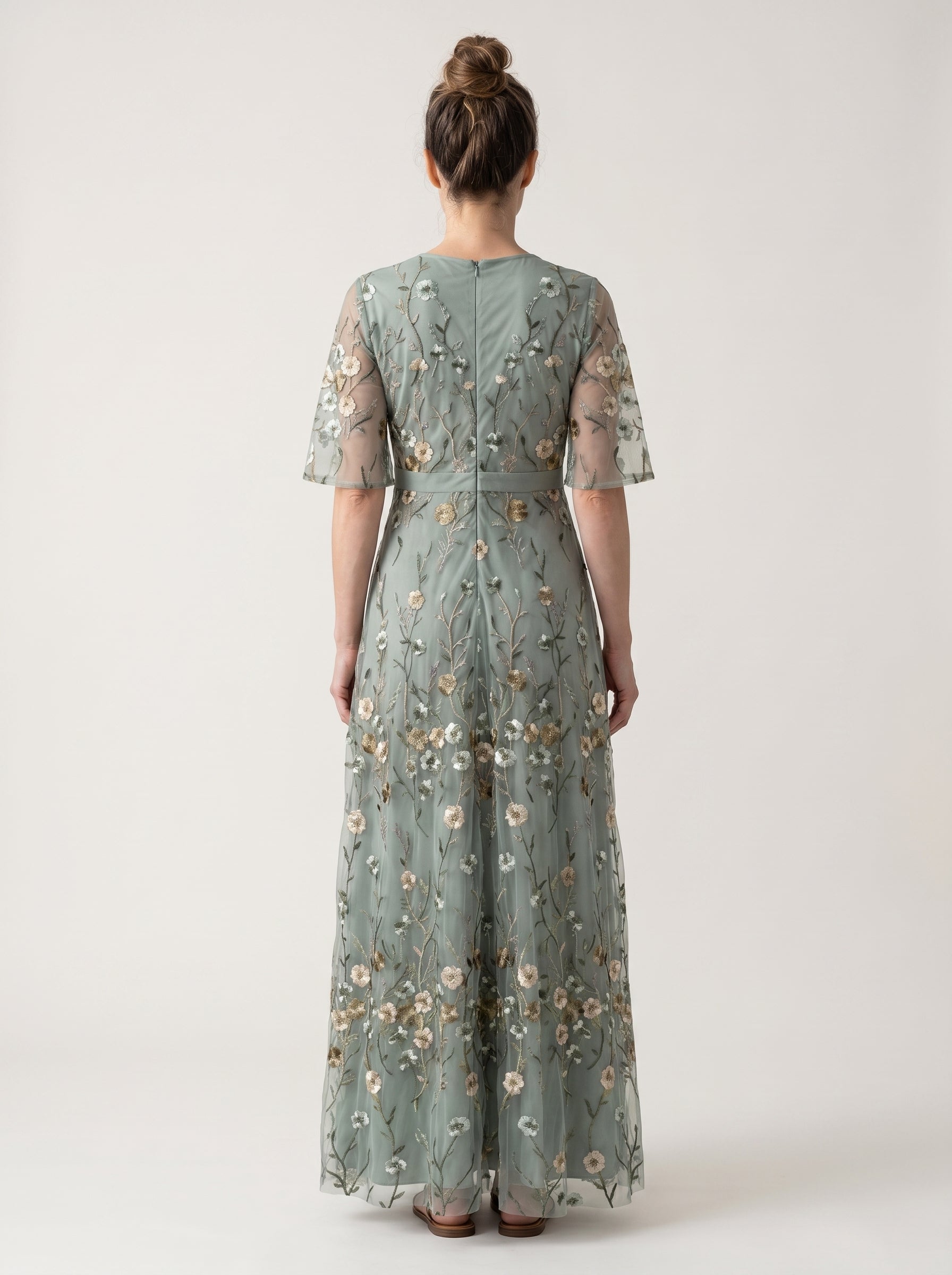 Vera | Elegant Floral A-Line Maxi Dress with V-Neck
